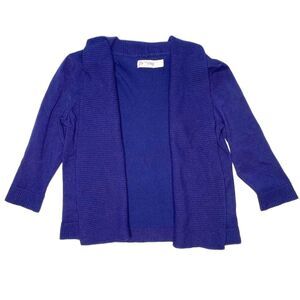 Vintage FADED GLORY Cardigan Sweater Open Front 3/4 Sleeve 1990s Womens M Blue